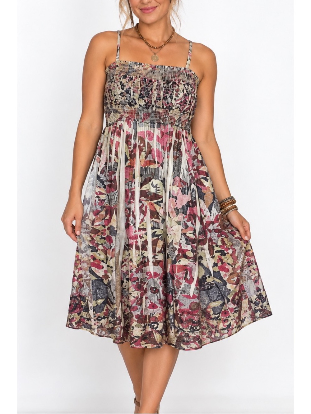 Lapis Sequin Boho Floral Sundress- One Size